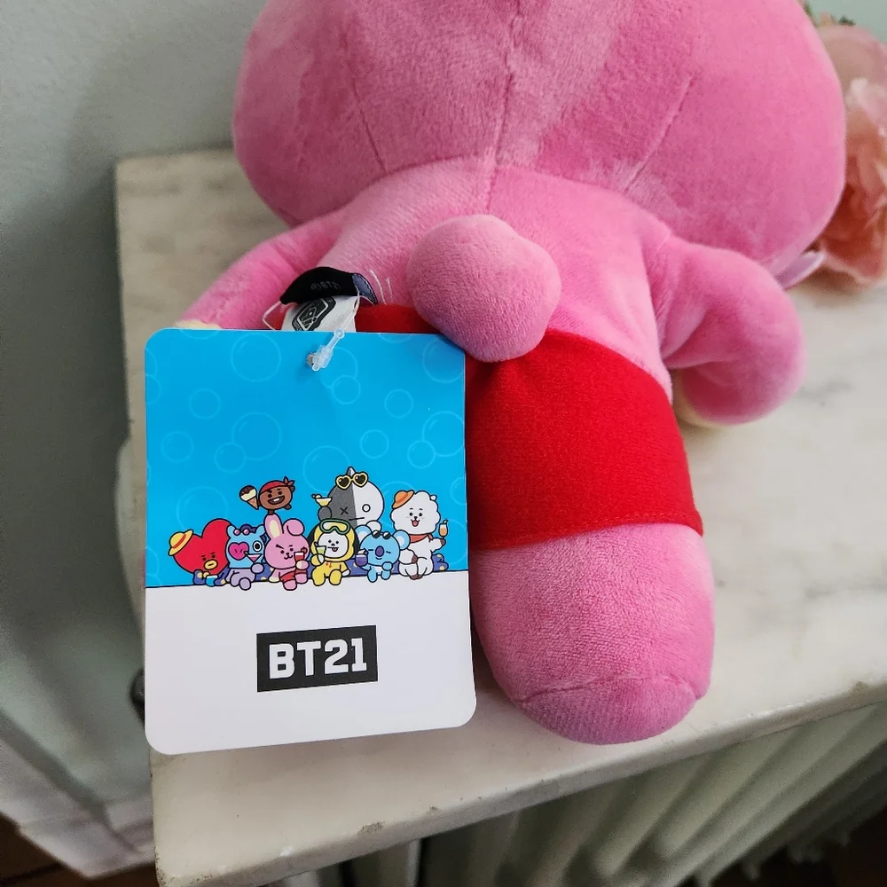 New‎ BT21 Summer Dolce Cooky 15" Plush Stuffed Toy BTS Drink Pink Bunny Rabbit - Picture 3 of 5
